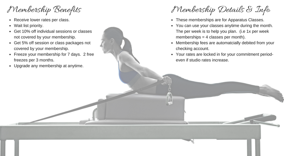 pilates membership benefits and details The Pilates Studio